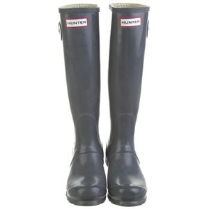 HUNTER tall grey rubber rain boots 5 6